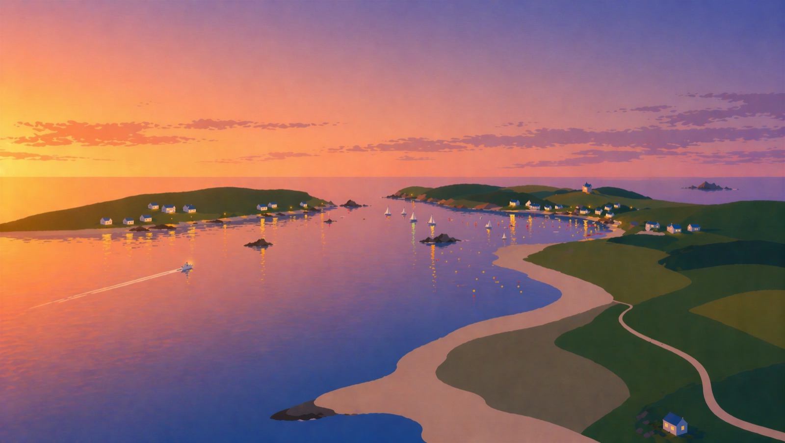 Tresco Channel — sunset